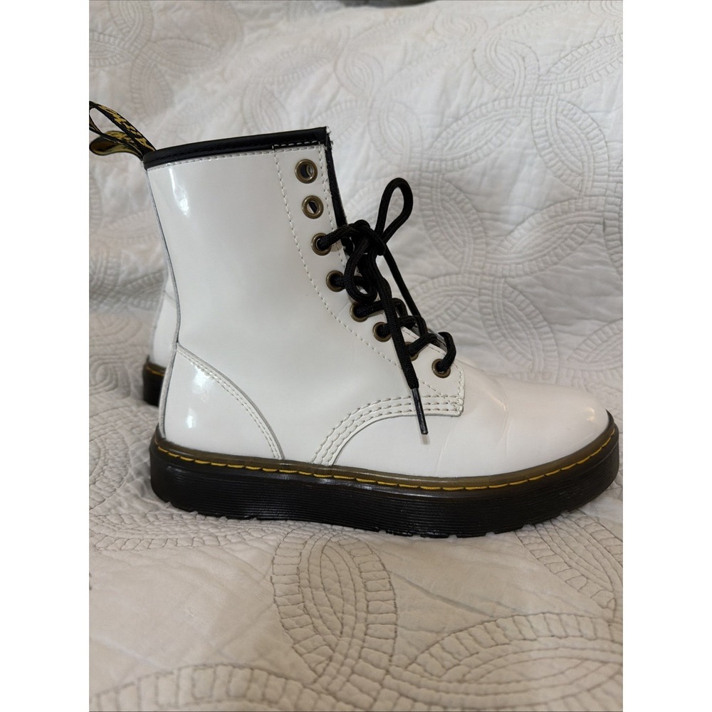 Dr. Martens 1460 White Smooth Leather‎ Lace Up/Zip Ankle Boots Size 4M/5W